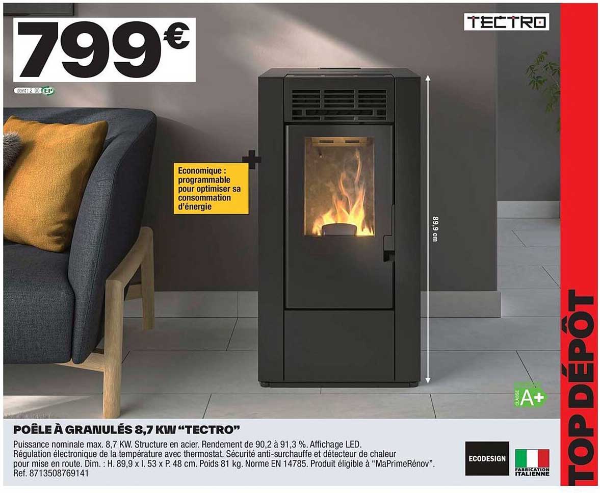 POÊLE À GRANULÉS 8,7 KW "TECTRO"