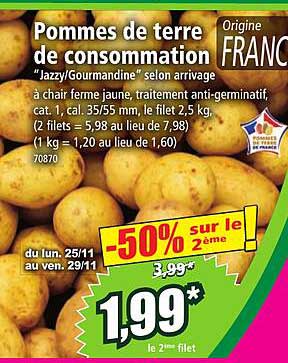 Pommes de terre de consommation