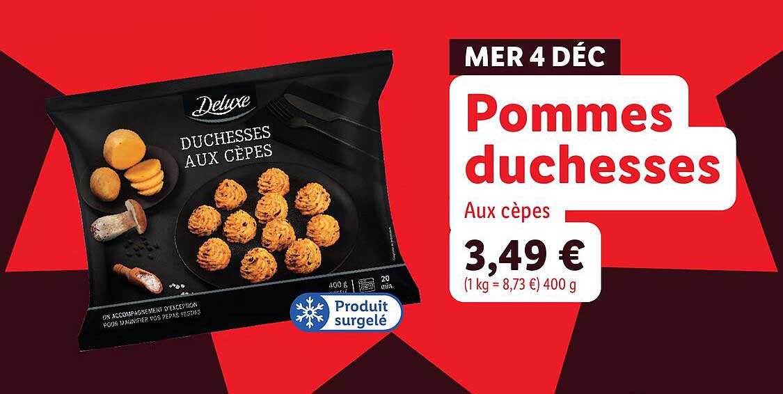 Pommes duchesses aux cèpes