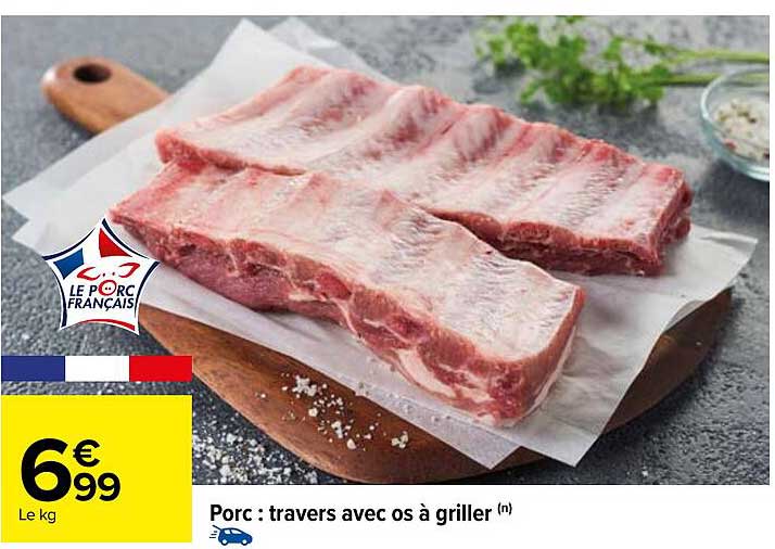 Porc : travers avec os à griller