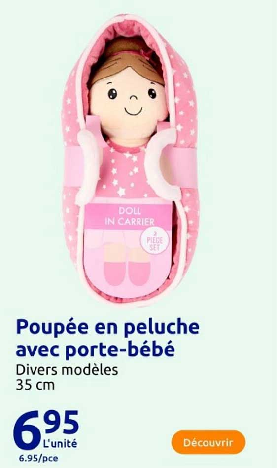 Poupée en peluche avec porte-bébé