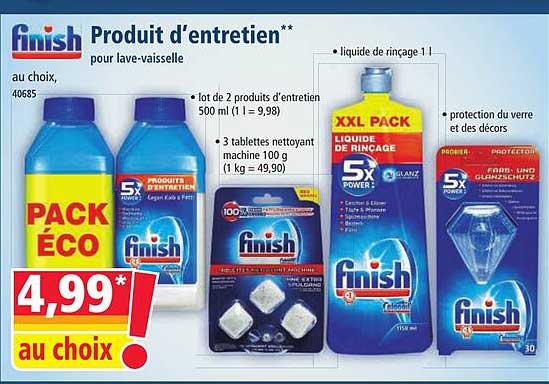 Produit d’entretien pour lave-vaisselle