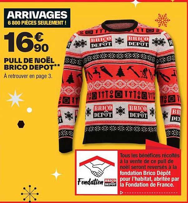 PULL DE NOËL BRICO DÉPÔT