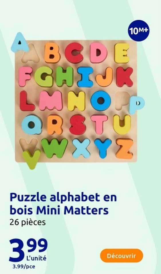 Puzzle alphabet en bois Mini Matters