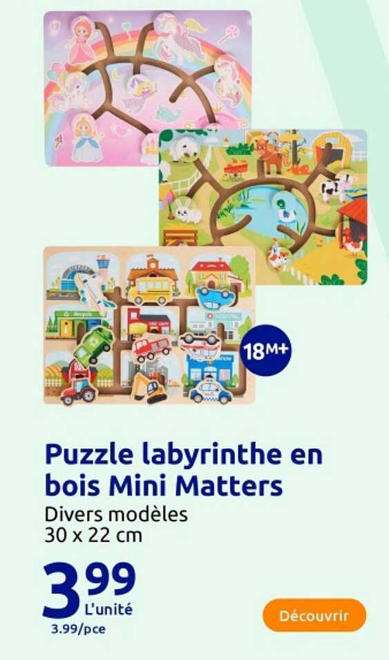 Puzzle labyrinthe en bois Mini Matters