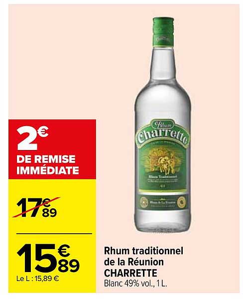 Rhum traditionnel de la Réunion CHARRETTE