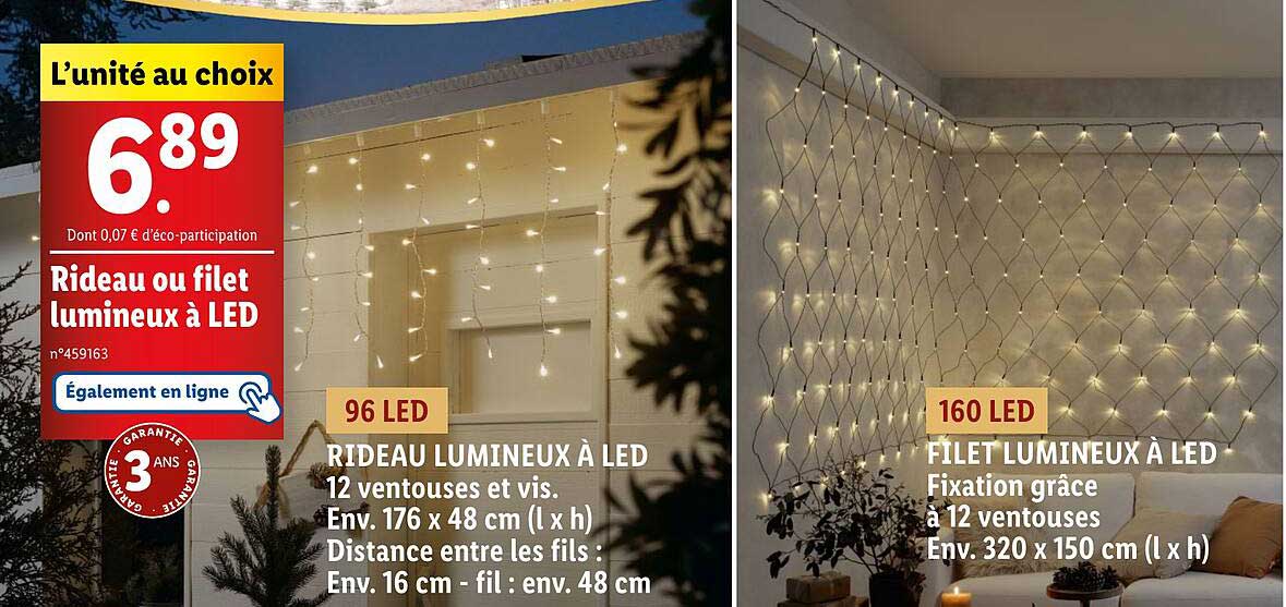 Rideau ou filet lumineux à LED