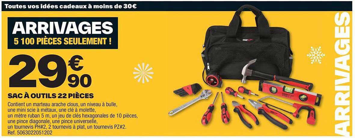 SAC À OUTILS 22 PIÈCES