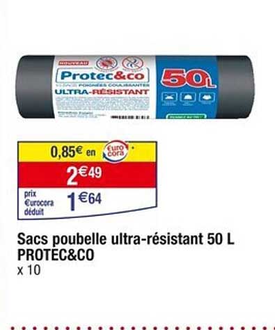 Sacs poubelle ultra-résistant 50 L PROTEC&CO