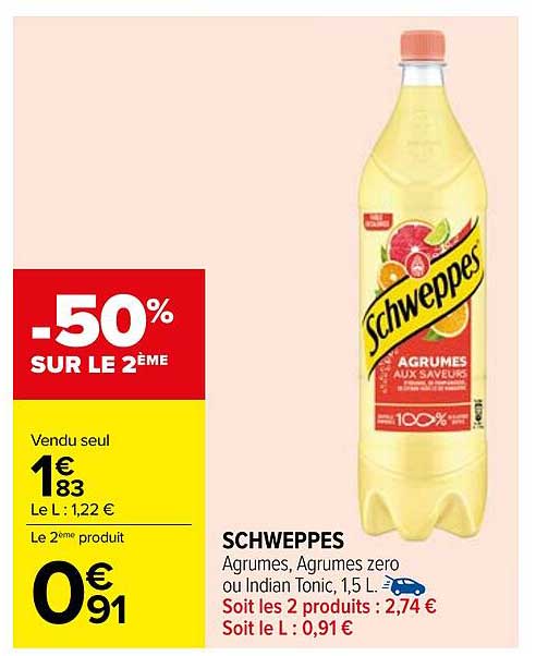 SCHWEPPES Agrumes, Agrumes zero ou Indian Tonic