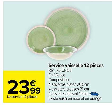 Service vaisselle 12 pièces