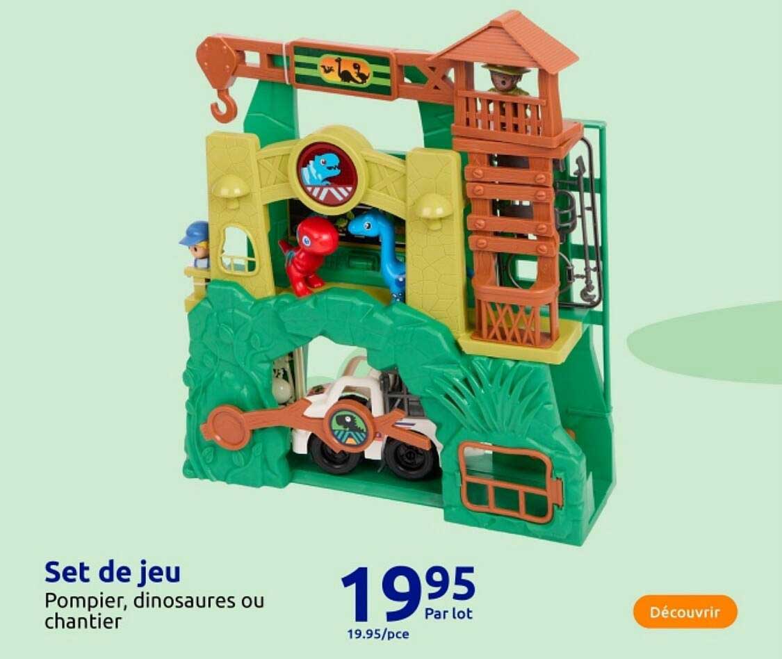 Set de jeu Pompier, dinosaures ou chantier