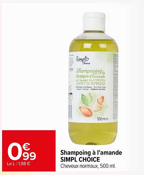 Shampoing à l'amande SIMPL CHOICE