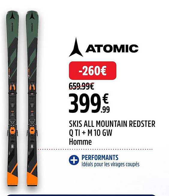 SKIS ALL MOUNTAIN REDSTER Q TI + M 10 GW Homme