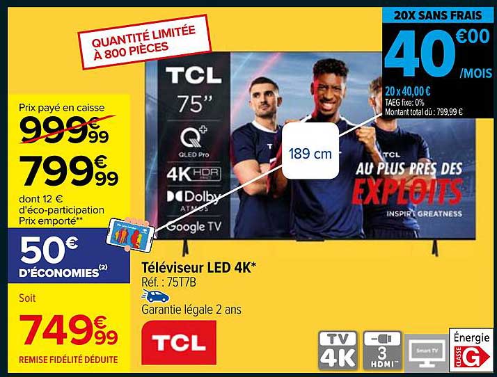 Téléviseur LED 4K*