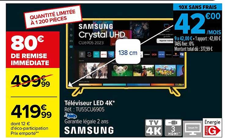 Téléviseur LED 4K*