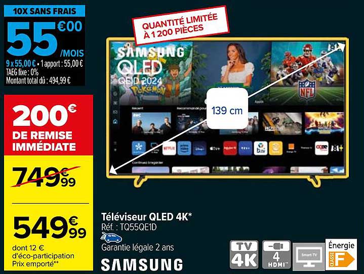 Téléviseur QLED 4K*