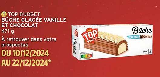 TOP BUDGET BÛCHE GLACÉE VANILLE ET CHOCOLAT