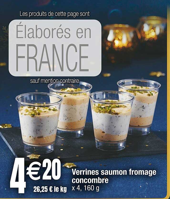 Verrines saumon fromage concombre