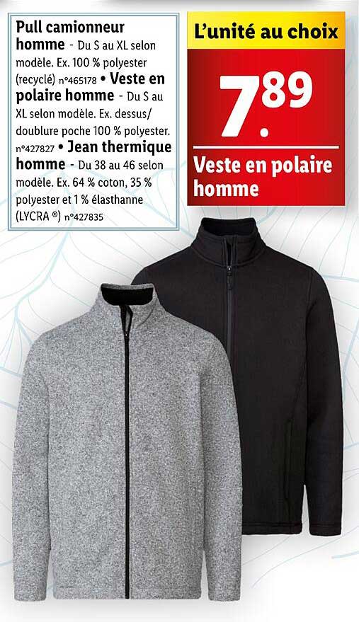 Veste en polaire homme