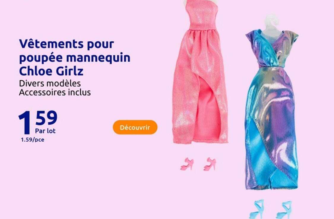 Vêtements pour poupée mannequin Chloe Girlz