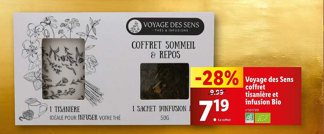 Voyage des Sens coffret tisanière et infusion Bio