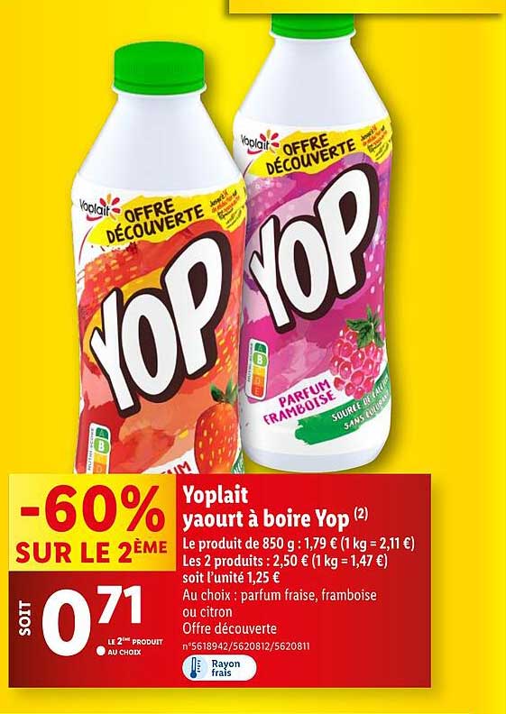 Yoplait yaourt à boire Yop