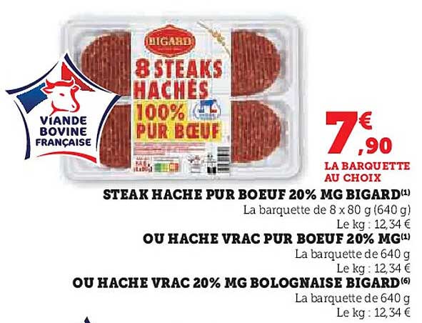 8 STEAKS HACHÉS 100% PUR BŒUF