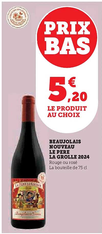 BEAUJOLAIS NOUVEAU LE PÈRE LA GROLLE 2024