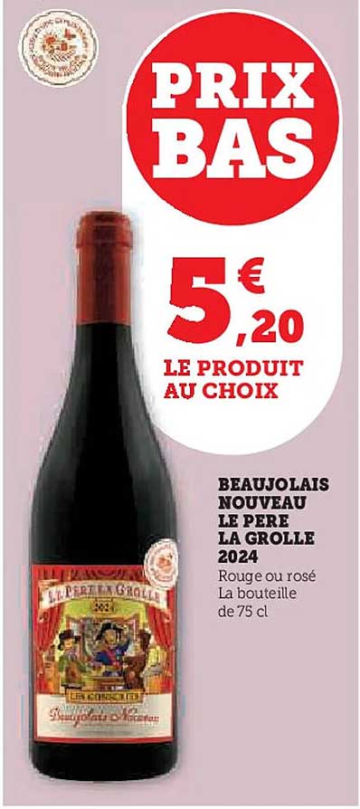 BEAUJOLAIS NOUVEAU LE PÈRE LA GROLLE 2024