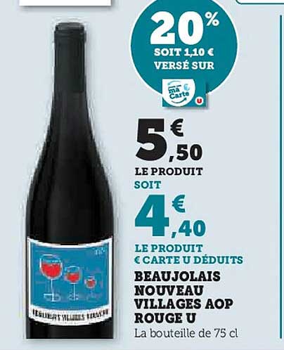 BEAUJOLAIS NOUVEAU VILLAGES AOP ROUGE U