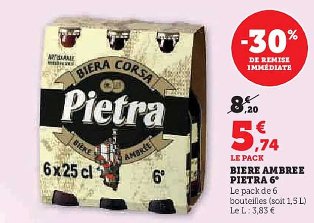 BIÈRE AMBRÉE PIETRA 6°