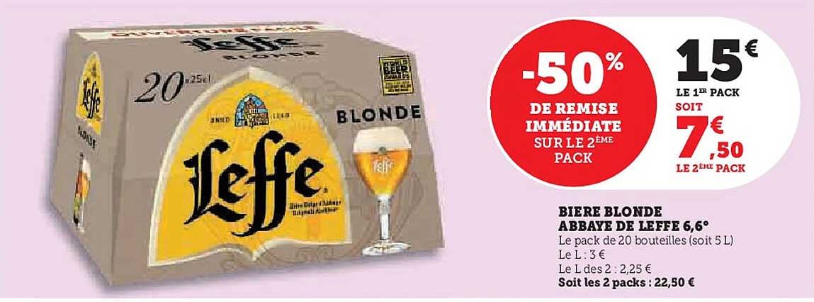 BIÈRE BLONDE ABBAYE DE LEFFE 6,6°