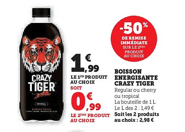 BOISSON ENERGISANTE CRAZY TIGER