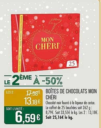 BOÎTES DE CHOCOLATS MON CHÉRI