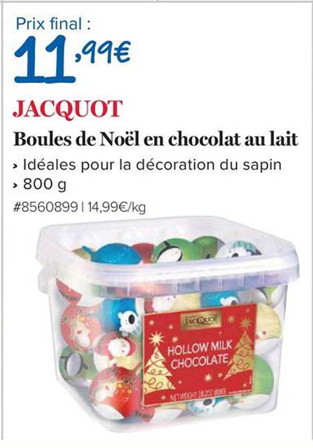 Boules de Noël en chocolat au lait