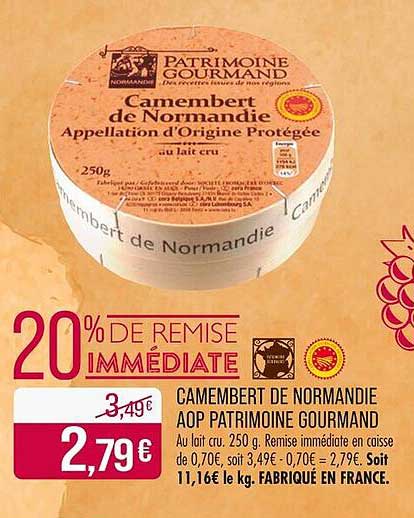 Camembert de Normandie AOP patrimoine gourmand