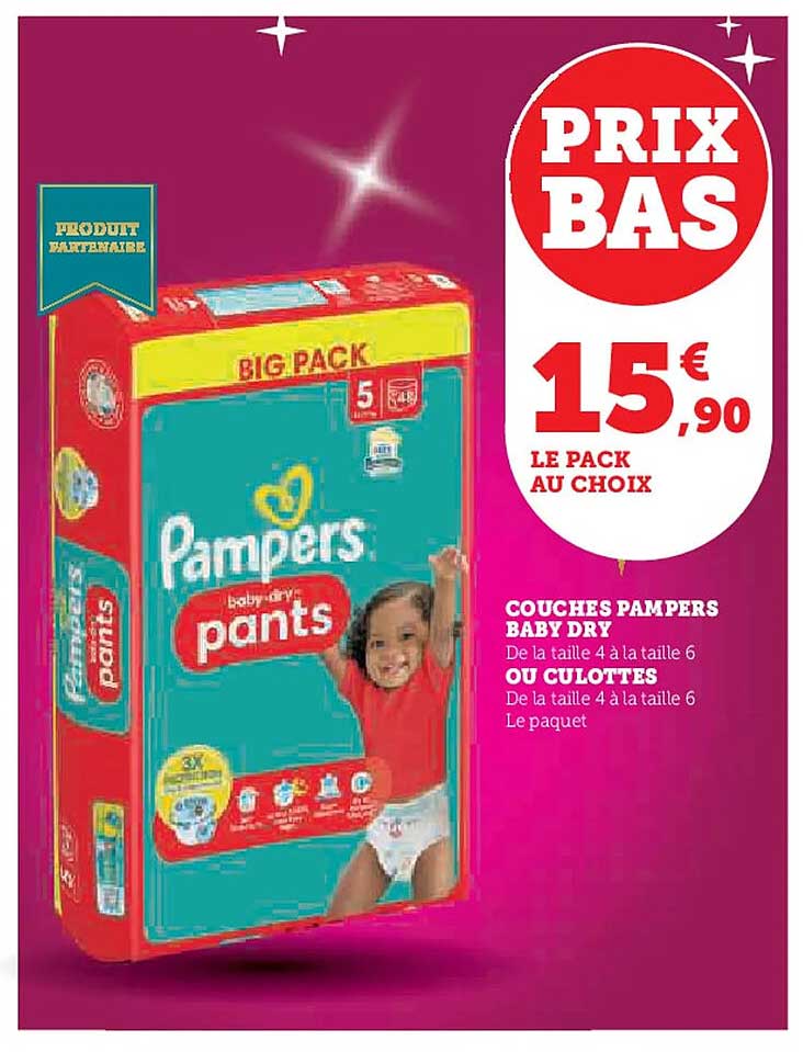 COUCHES PAMPERS BABY DRY