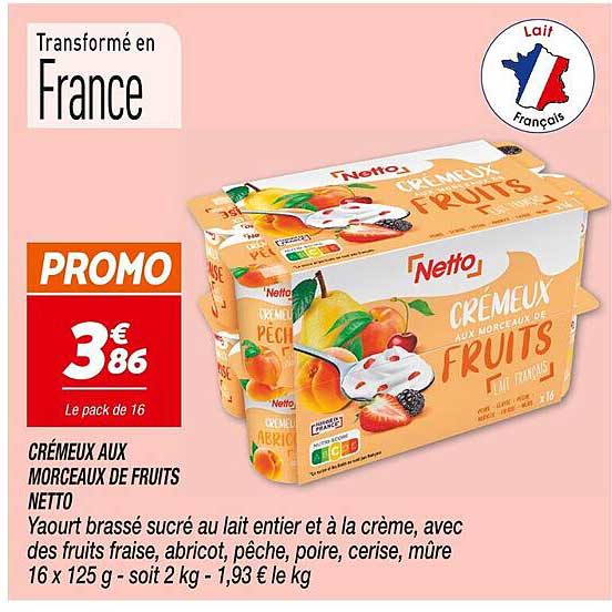 CRÉMEUX AUX MORCEAUX DE FRUITS NETTO