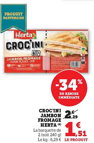 CROC'INI JAMBON FROMAGE HERTA