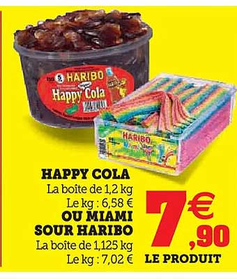 HAPPY COLA ou MIAMI SOUR HARIBO