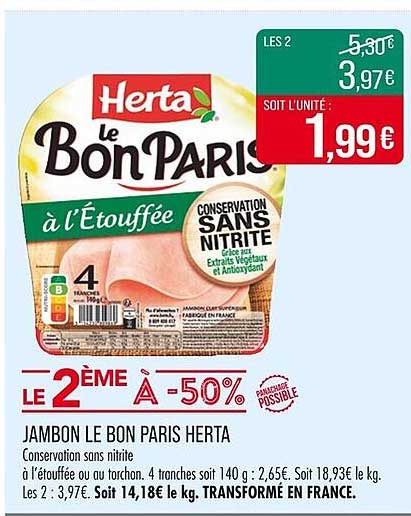 JAMBON LE BON PARIS HERTA