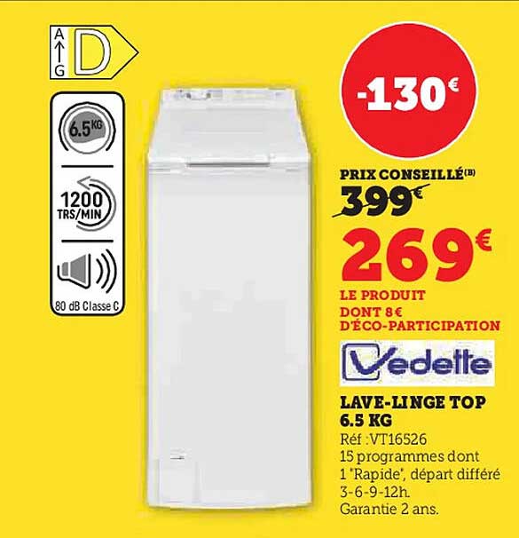 LAVE-LINGE TOP 6.5 KG