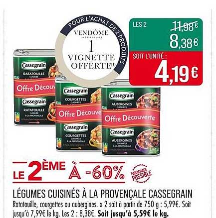 LÉGUMES CUISINÉS À LA PROVENÇALE CASSEGRAIN