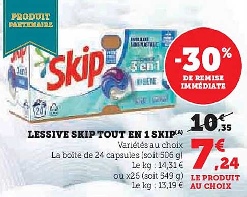 LESSIVE SKIP TOUT EN 1 SKIP(A)