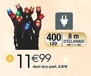 Lumières LED 400 8 m d'éclairage