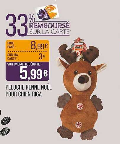 PELUCHE RENNE NOËL POUR CHIEN RIGA