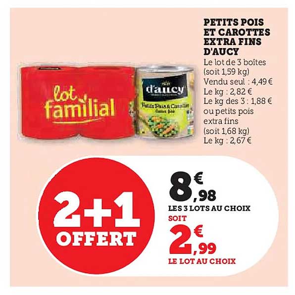 PETITS POIS ET CAROTTES EXTRA FINS D'AUCY