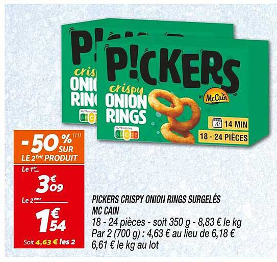 PICKERS CRISPY ONION RINGS SURGELÉS MC CAIN