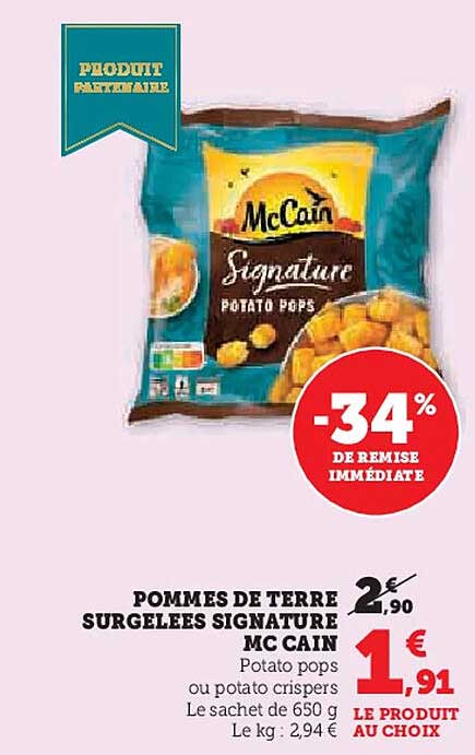 POMMES DE TERRE SURGELEES SIGNATURE MC CAIN